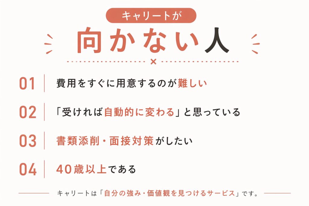 キャリートが向かない人・注意点のイメージ